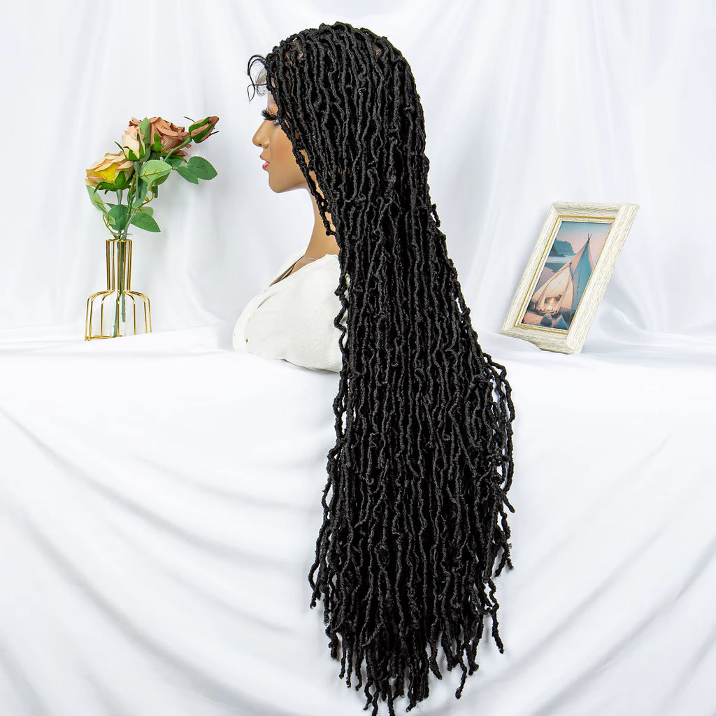 Full Lace Braided Wigs Synthetic Lace Front Wig Braid Faux Locs Wigs African with Baby Hair Braided Dreadlocks Wigs