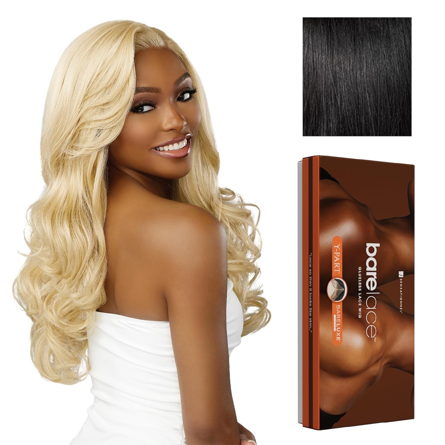 Bare Lace Ypart Lacewigs - Jordyn Lacefront Glueless Synthetic 180 Degree Preplucked Hairline (1 JETBLACK)