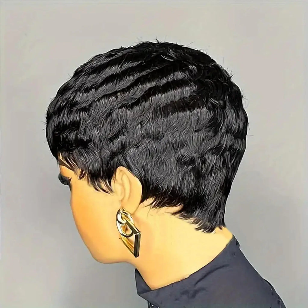 Wigs for Black Women Pixie Cut Human Hair Wigs for Women Daily Use Hair Chic Elegent Synthetic Wigs