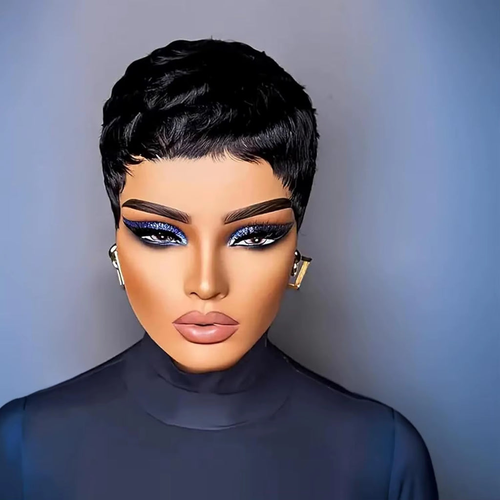 Wigs for Black Women Pixie Cut Human Hair Wigs for Women Daily Use Hair Chic Elegent Synthetic Wigs