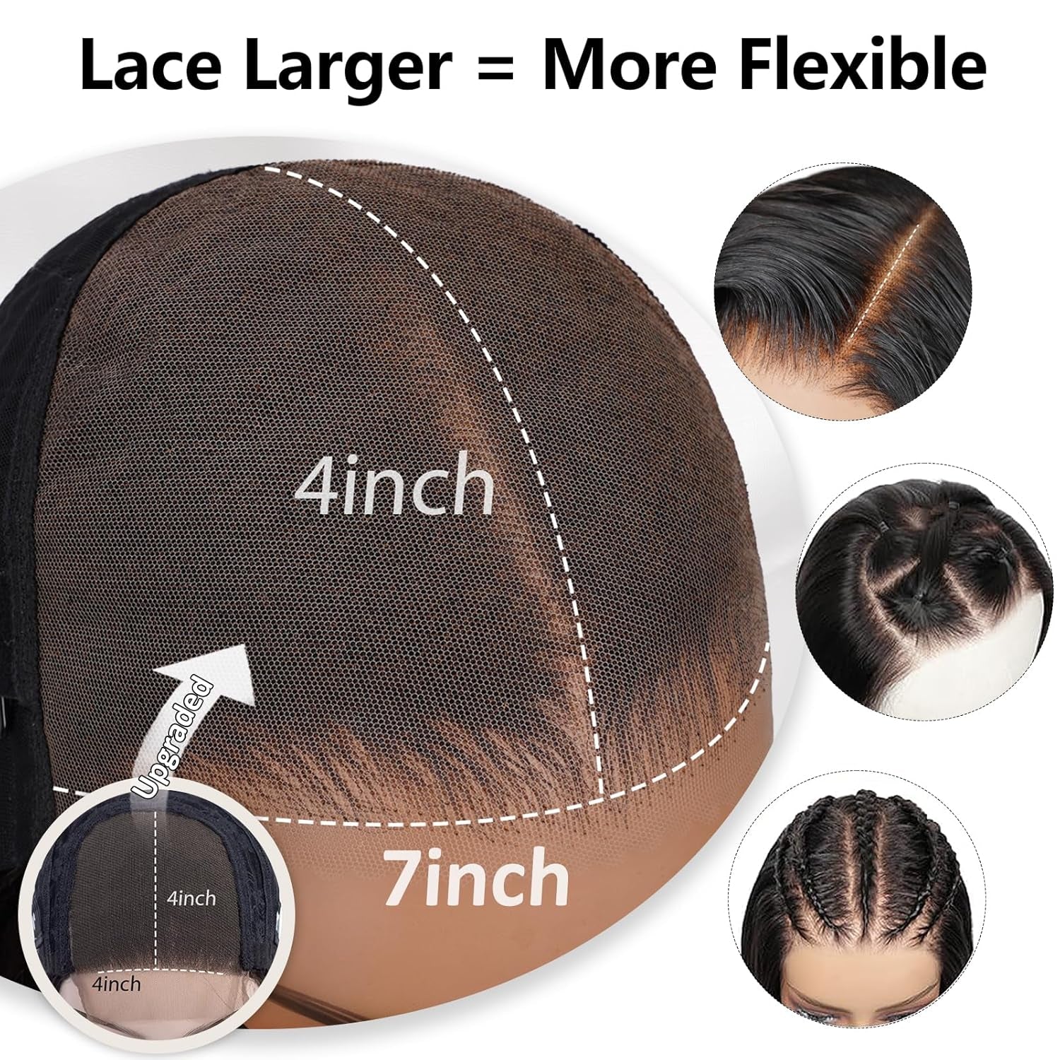 Glueless Wigs Human Hair Pre Plucked Pre Cut 7X4 Straight Lace Front Wigs Human Hair Closure Wigs Human Hair 180% Density Lace Front Wigs for Women 28 Inch