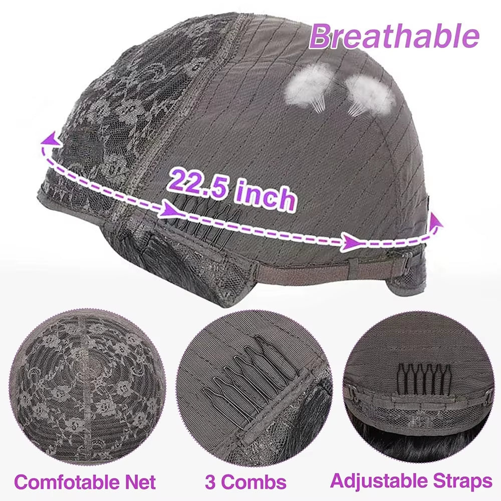 Straight Human Hair Wigs with Bangs Full Machine Made Wig Cheap Brazilian Hair Wigs Short Bob Wigs 250 Density Wigs