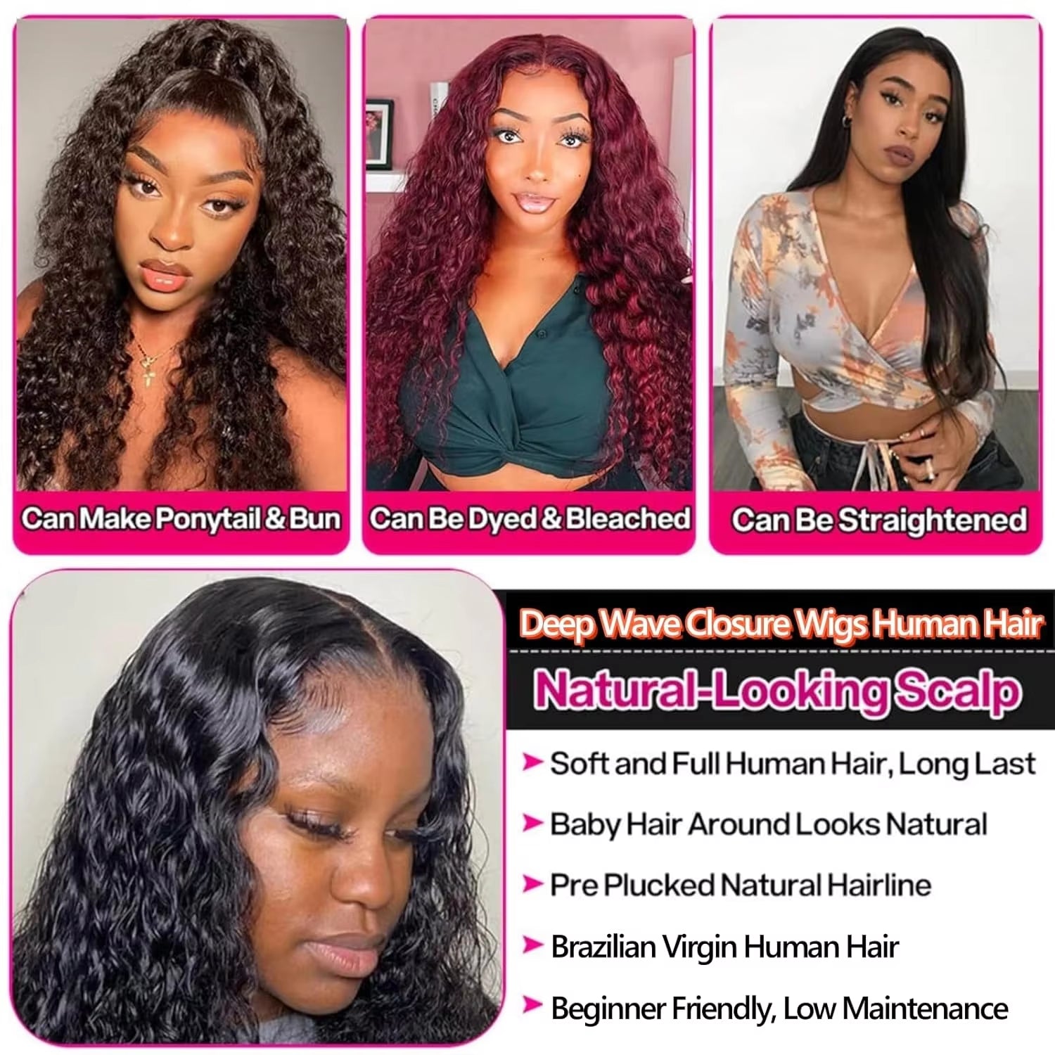 Deep Wave Lace Front Wigs Human Hair 5X5 Hd Lace Closure Wigs Human Hair Glueless Wigs Human Hair