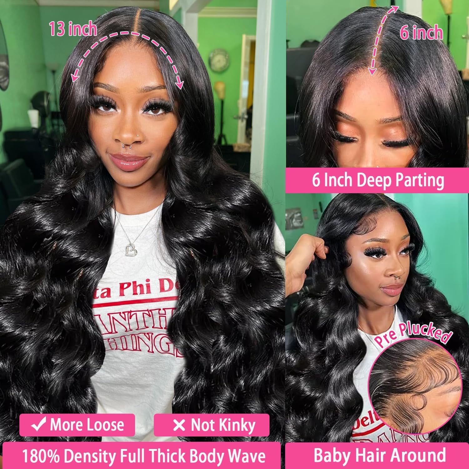 20 Inch Body Wave Lace Front Wigs Human Hair 180% Density, Glueless Wigs Human Hair 13X4 HD Lace Frontal Wigs Human Hair for Women Pre Plucked with Baby Hair Body Wave Human Hair Wig