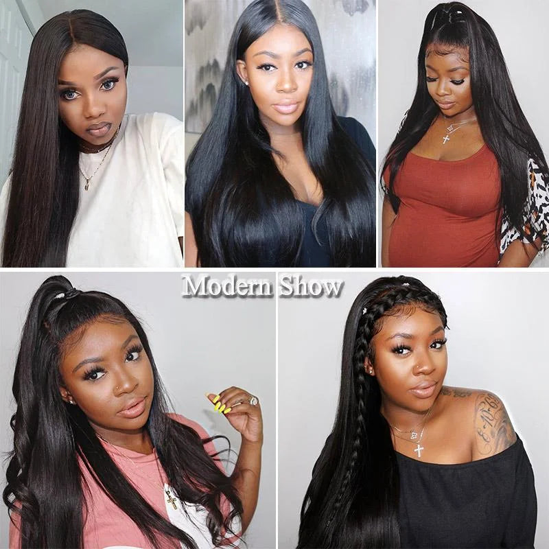 26 28 30inch Bundles Brazilian Straight Hair Bundle 100% Unprocessed Real Human Hair with Natural Black Smooth Extensions #1B