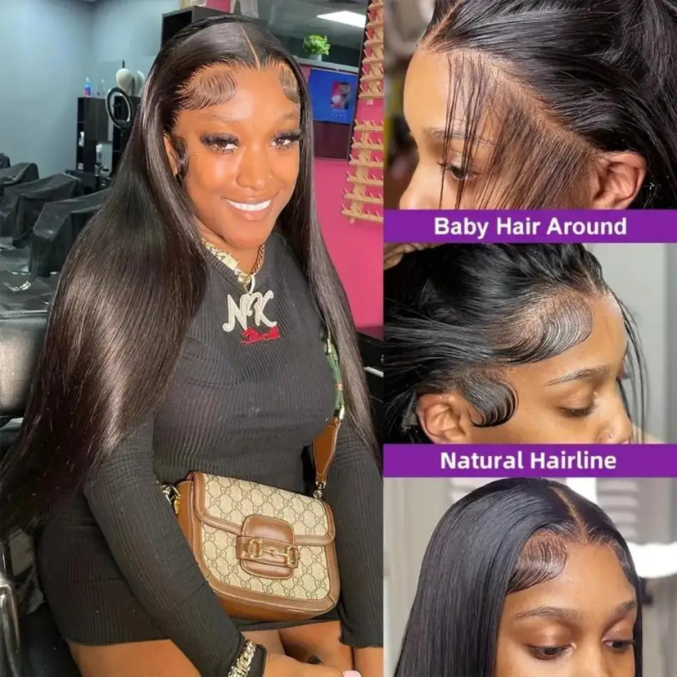 Glueless Bone Straight 4X4 Hd Lace Frontal Wig 13X6 13X4 Black Lace Front Wig Human Hair 5x5 Natural Brazilian Transparent Wigs