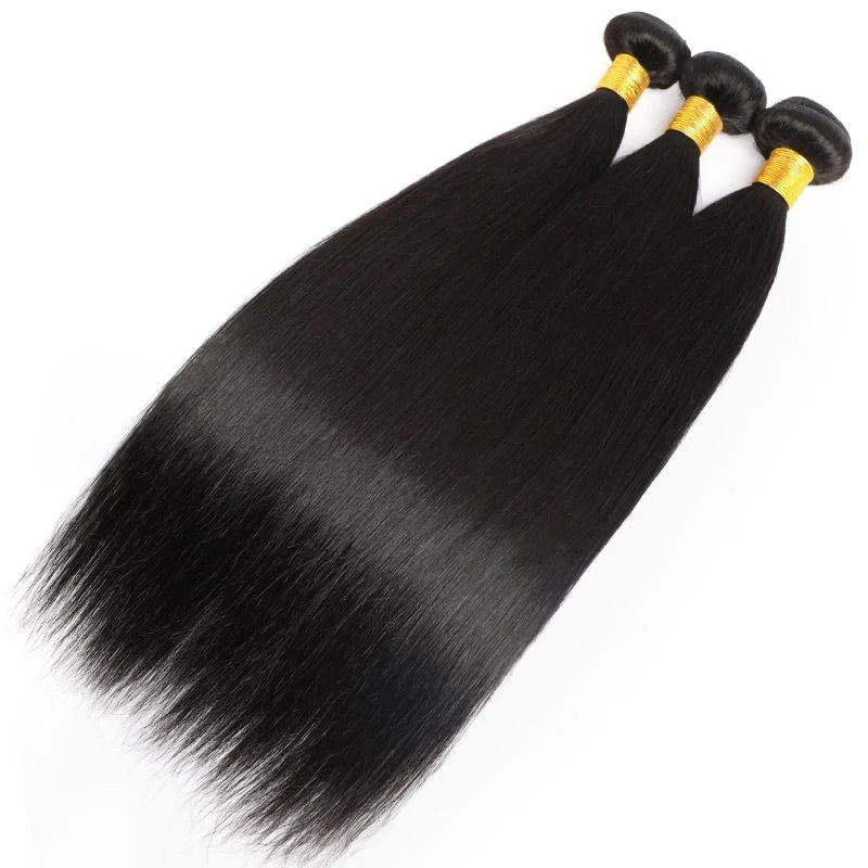 26 28 30inch Bundles Brazilian Straight Hair Bundle 100% Unprocessed Real Human Hair with Natural Black Smooth Extensions #1B