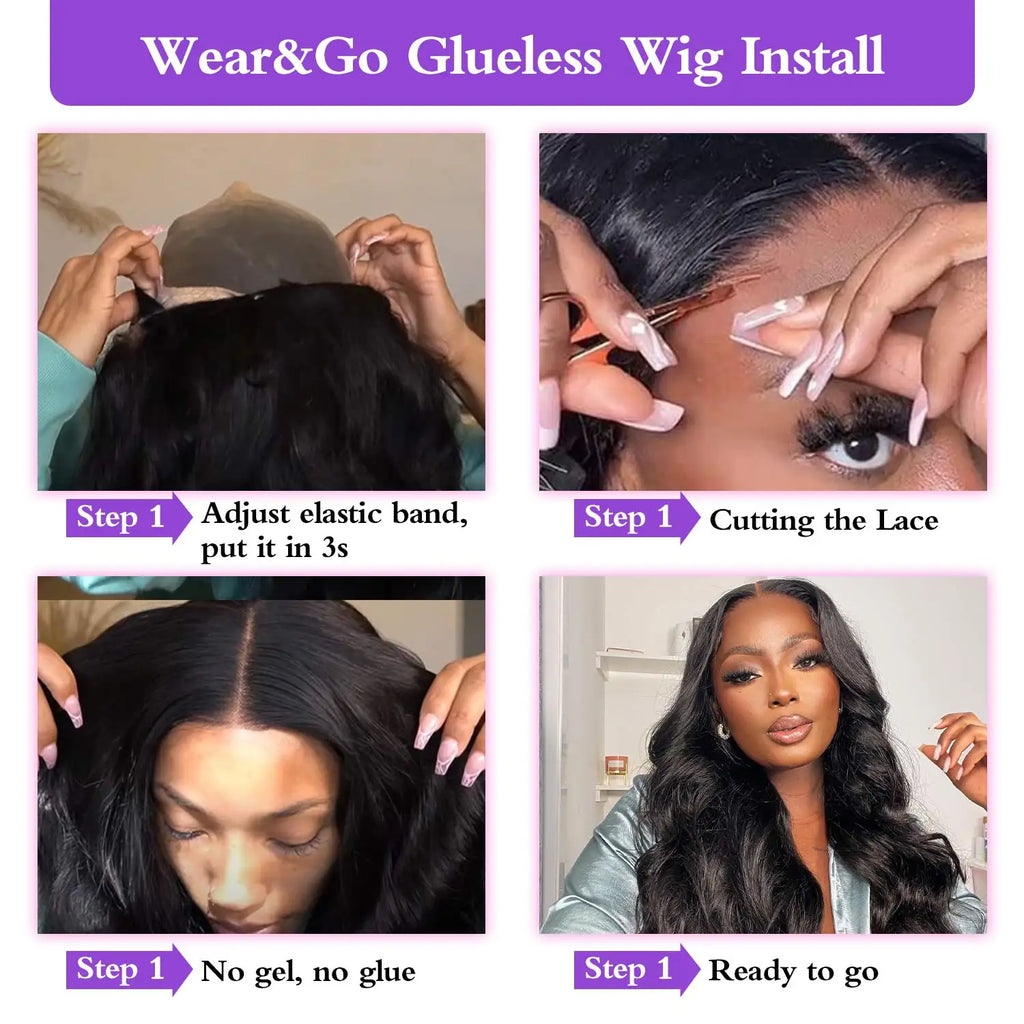 30 Inch Wear And Go Glueless Wigs Human Hair  Pre Cut Lace Front Wigs Human Hair 4x4 Body Wave Human Hair Wig For Women  Wigs