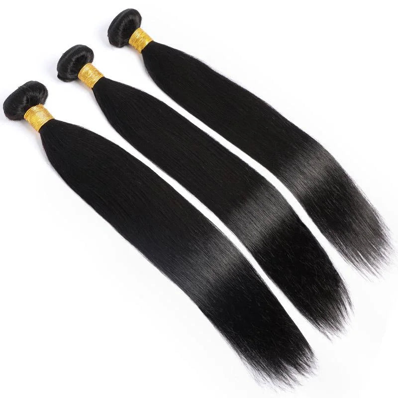 26 28 30inch Bundles Brazilian Straight Hair Bundle 100% Unprocessed Real Human Hair with Natural Black Smooth Extensions #1B
