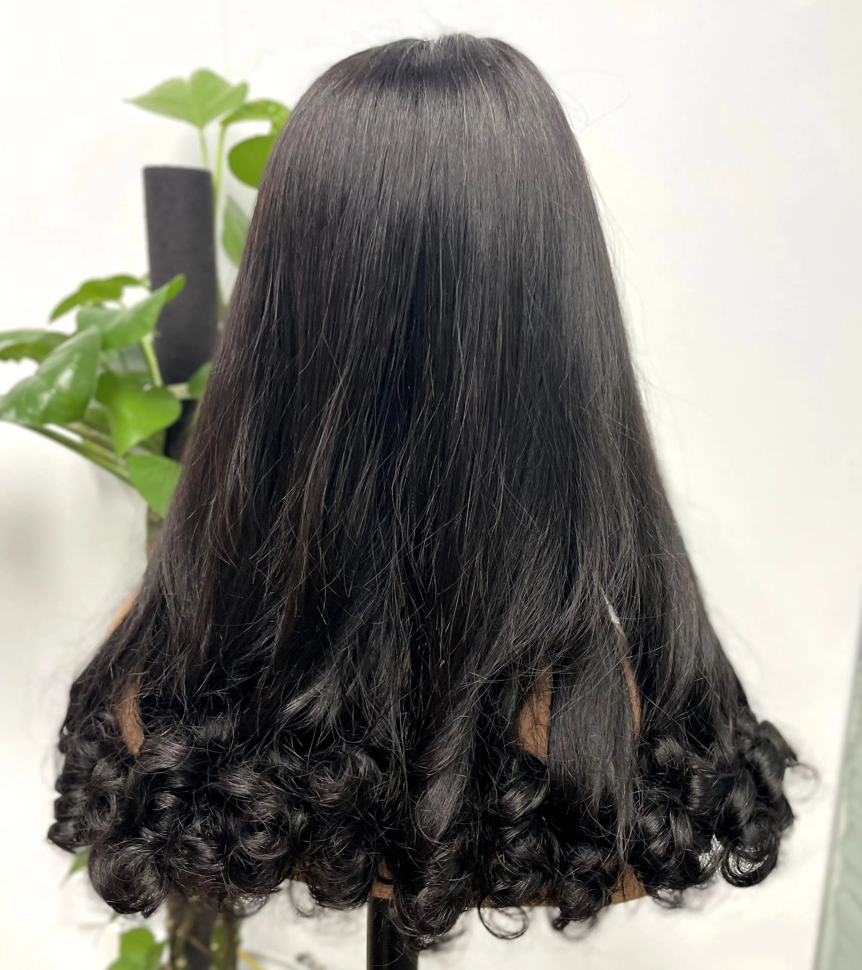 2x6 HD Lace Vietnamese Human Hair Wigs with Curly Ends Double Drawn Wavy Curly Raw Virgin Hair Wigs PrePlucked for Women