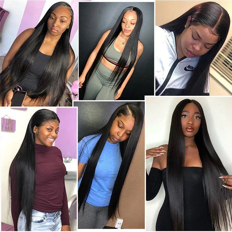 26 28 30inch Bundles Brazilian Straight Hair Bundle 100% Unprocessed Real Human Hair with Natural Black Smooth Extensions #1B
