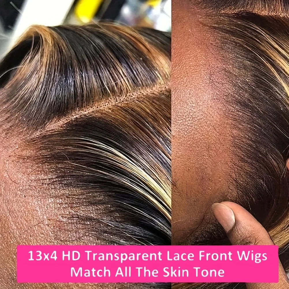 100% Human Hair Curly Short Bob Wig with 4/27 Honey Blonde 13x4 Lace Front Deep Wave Virgin Hair 200% Density Deep Wave Bob Wigs