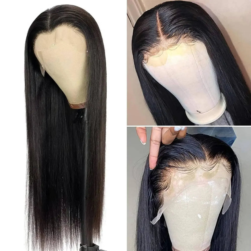 Bone Straight Lace Front Wigs 13x4 Transparent Lace Frontal Wigs Glueless Pre Plucked Lace Wigs Straight Human Hair for Women