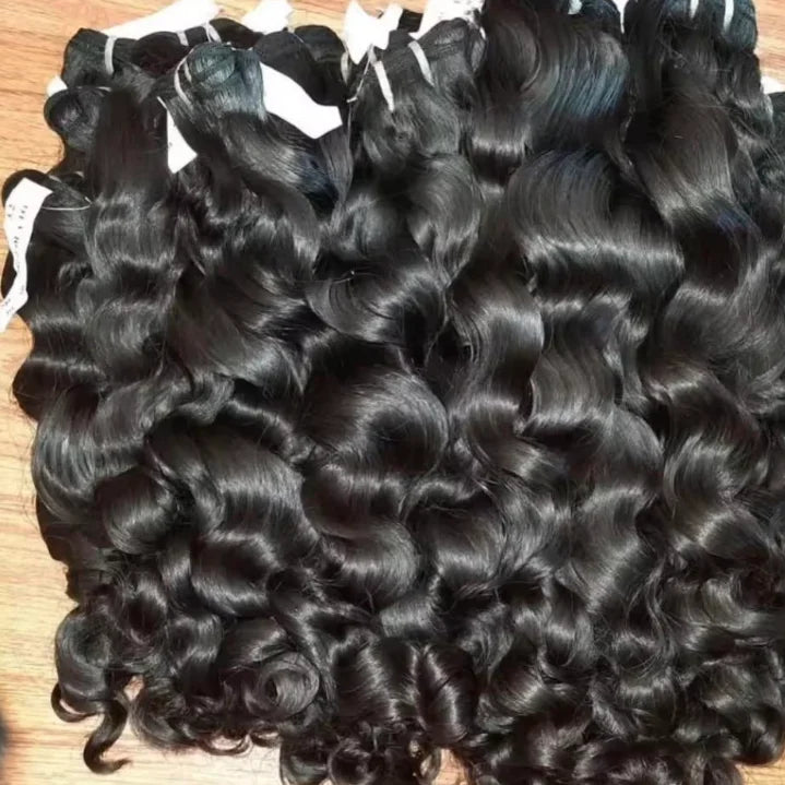Unprocessed Indian Raw Human Hair Extension Kinky Curly Deep Wave Hair Bundles