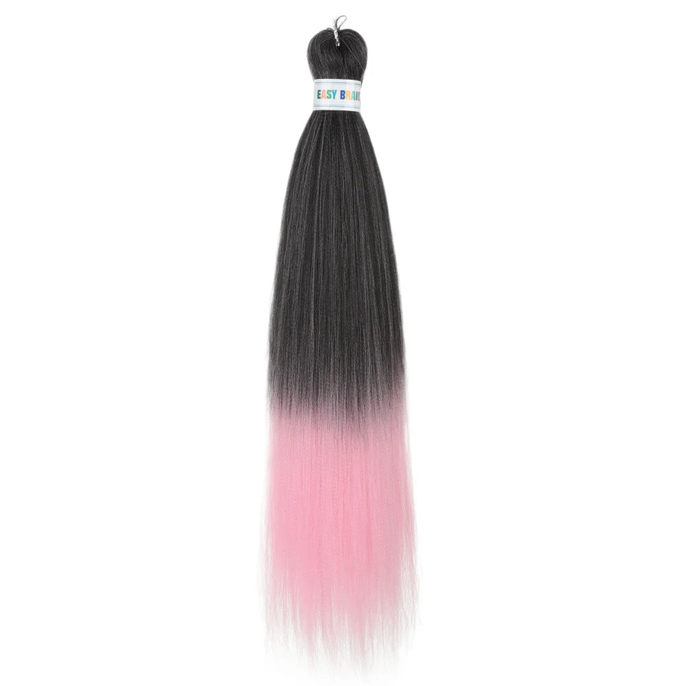 Ez Braid  26Inch Crochet Hair Ombre Pre Stretched Synthetic Braiding Hair Expression