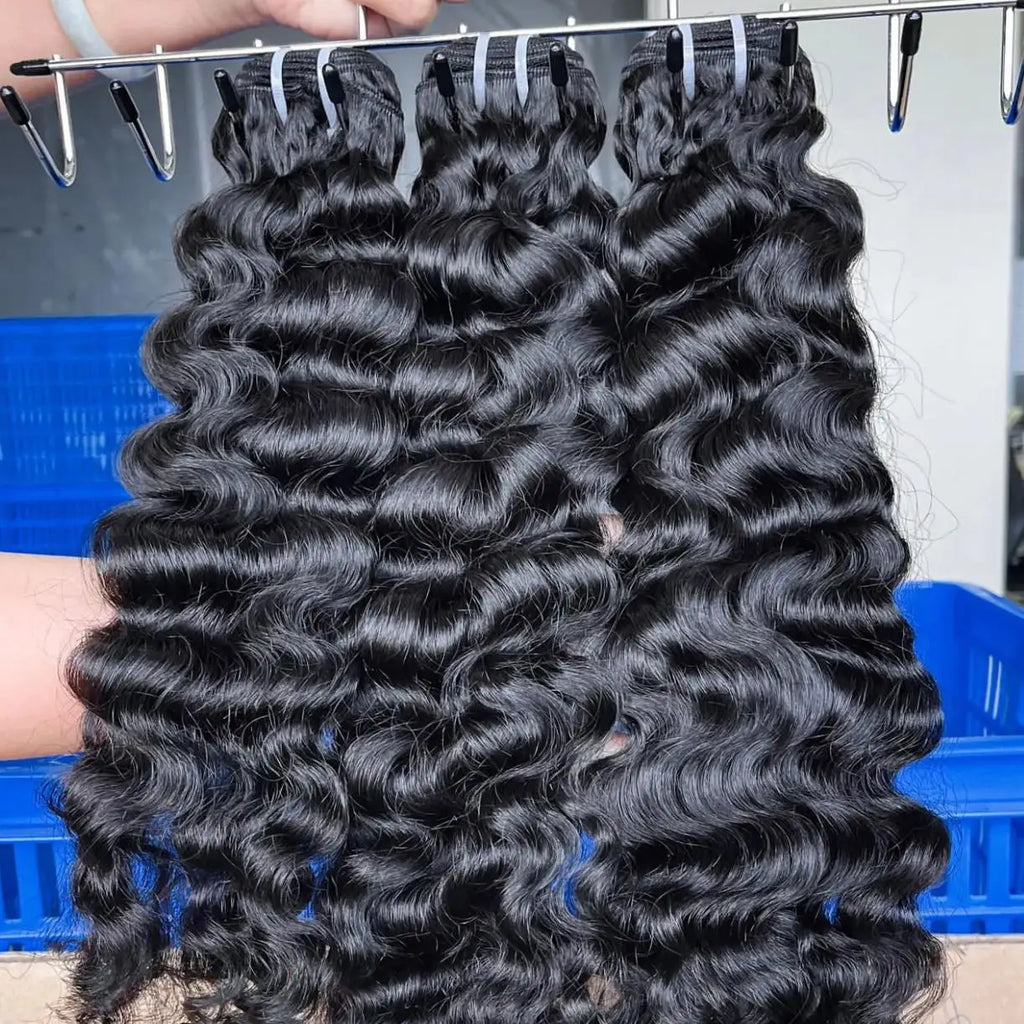 Wholesale Raw Hair Vendor Unprocessed Raw Human Hair Indian Raw Wavy Hair Bundles Raw Natural Wavy
