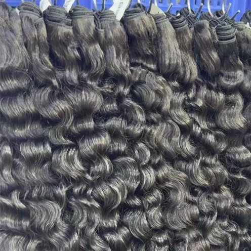 Unprocessed Indian Raw Human Hair Extension Kinky Curly Deep Wave Hair Bundles