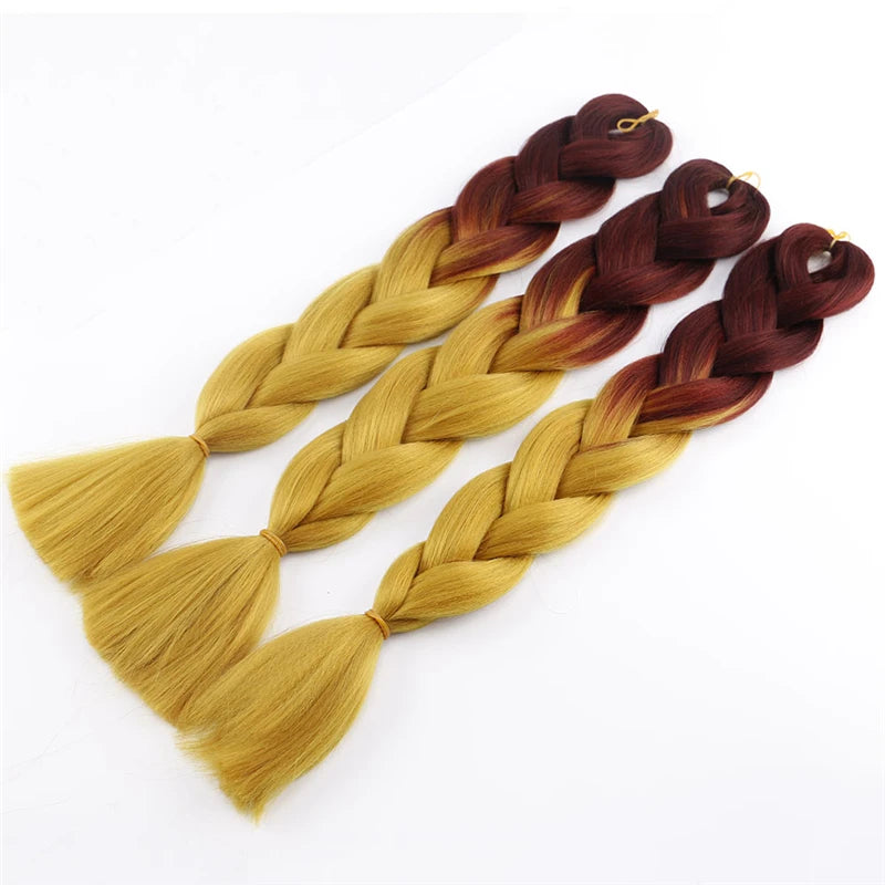 48Inch 100g Super X Synthetic Box Braid Jumbo Braiding Hair Ombre Colored Attachment Hair Expression for Black Women