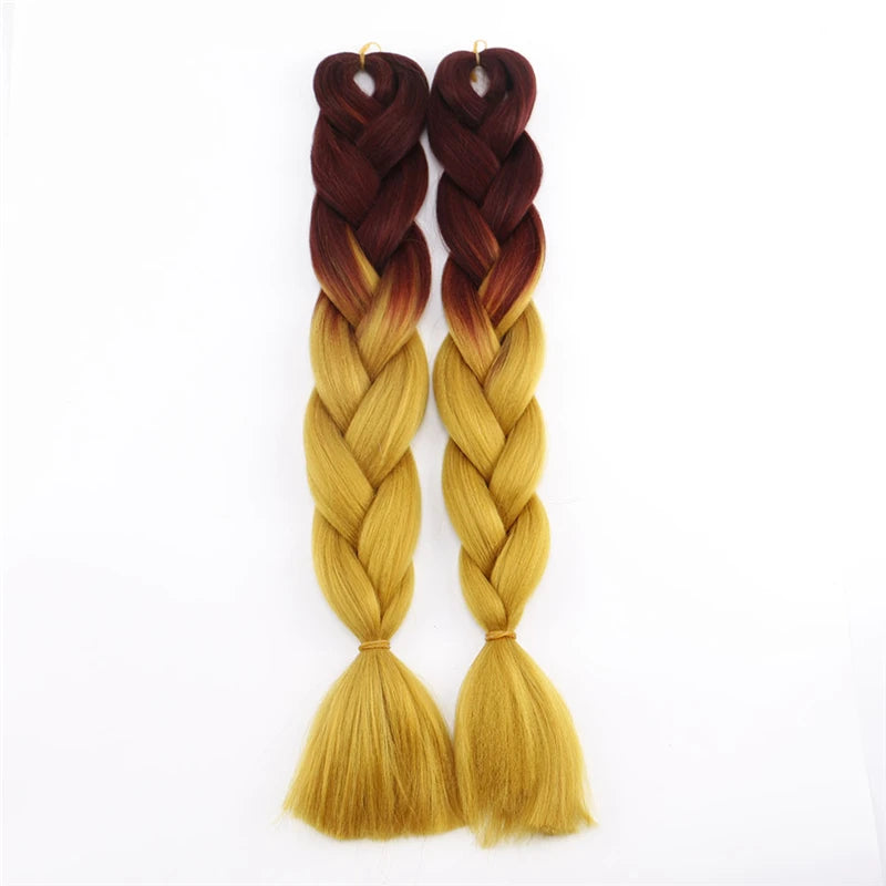 48Inch 100g Super X Synthetic Box Braid Jumbo Braiding Hair Ombre Colored Attachment Hair Expression for Black Women