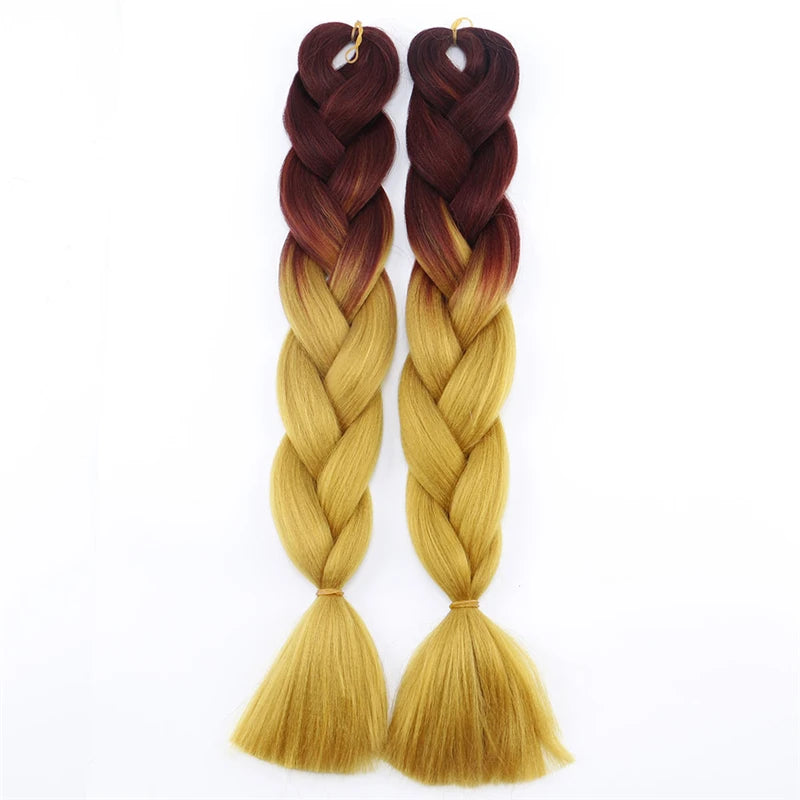 48Inch 100g Super X Synthetic Box Braid Jumbo Braiding Hair Ombre Colored Attachment Hair Expression for Black Women