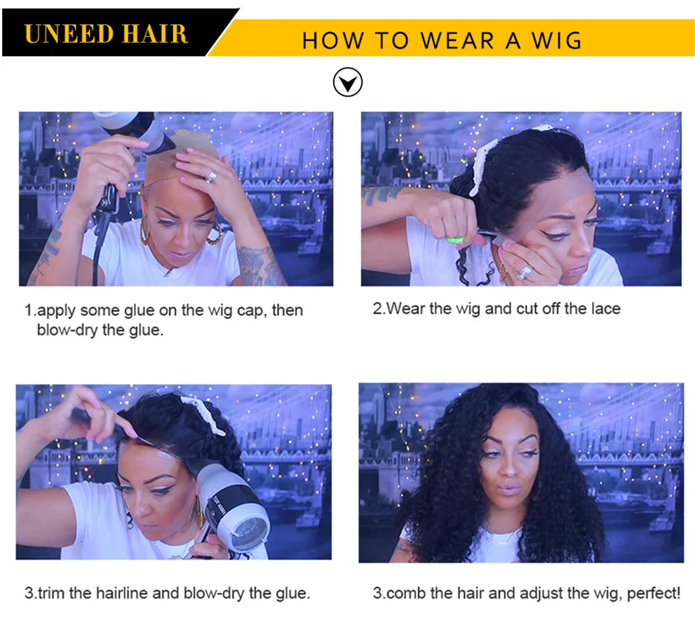 Kinky Curly Wig 13x4 Human Hair Lace Frontal Wigs Mongolian Kinky Curly Human Hair Lace Front Wig For Women 180% 200% Density