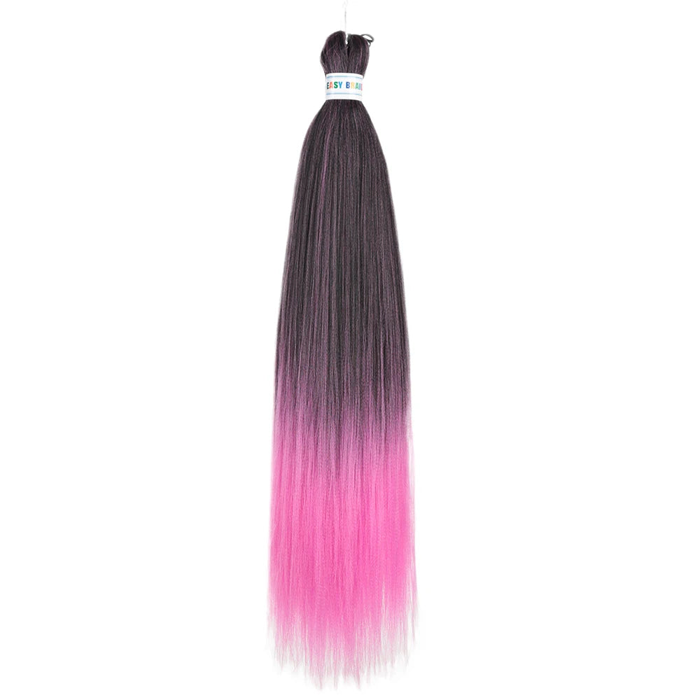Ez Braid  26Inch Crochet Hair Ombre Pre Stretched Synthetic Braiding Hair Expression
