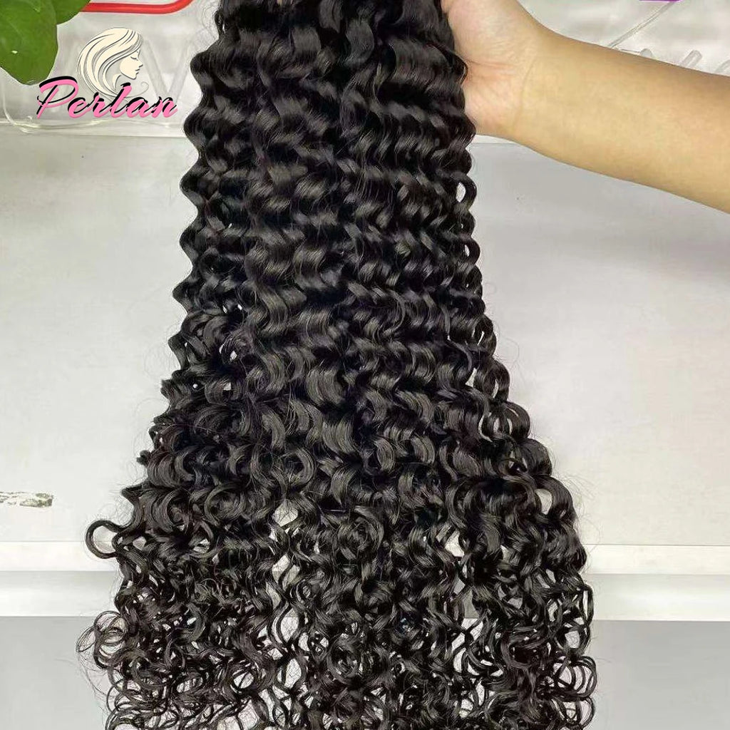 Natural Virgin Curly Human Hair Bundles Raw Indian Hair Extensions Cuticle Aligned Virgin Hair From India