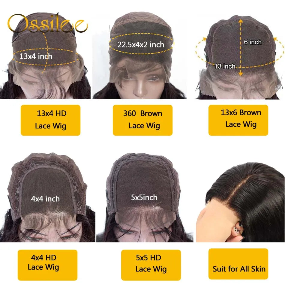 Pre Cut Lace Wig Human Hair Ready to Wear 13x4/13x6 Transparen Lace Frontal Wigs Body Wave 5x5 Closure Wigs 360 Full Lace Wig