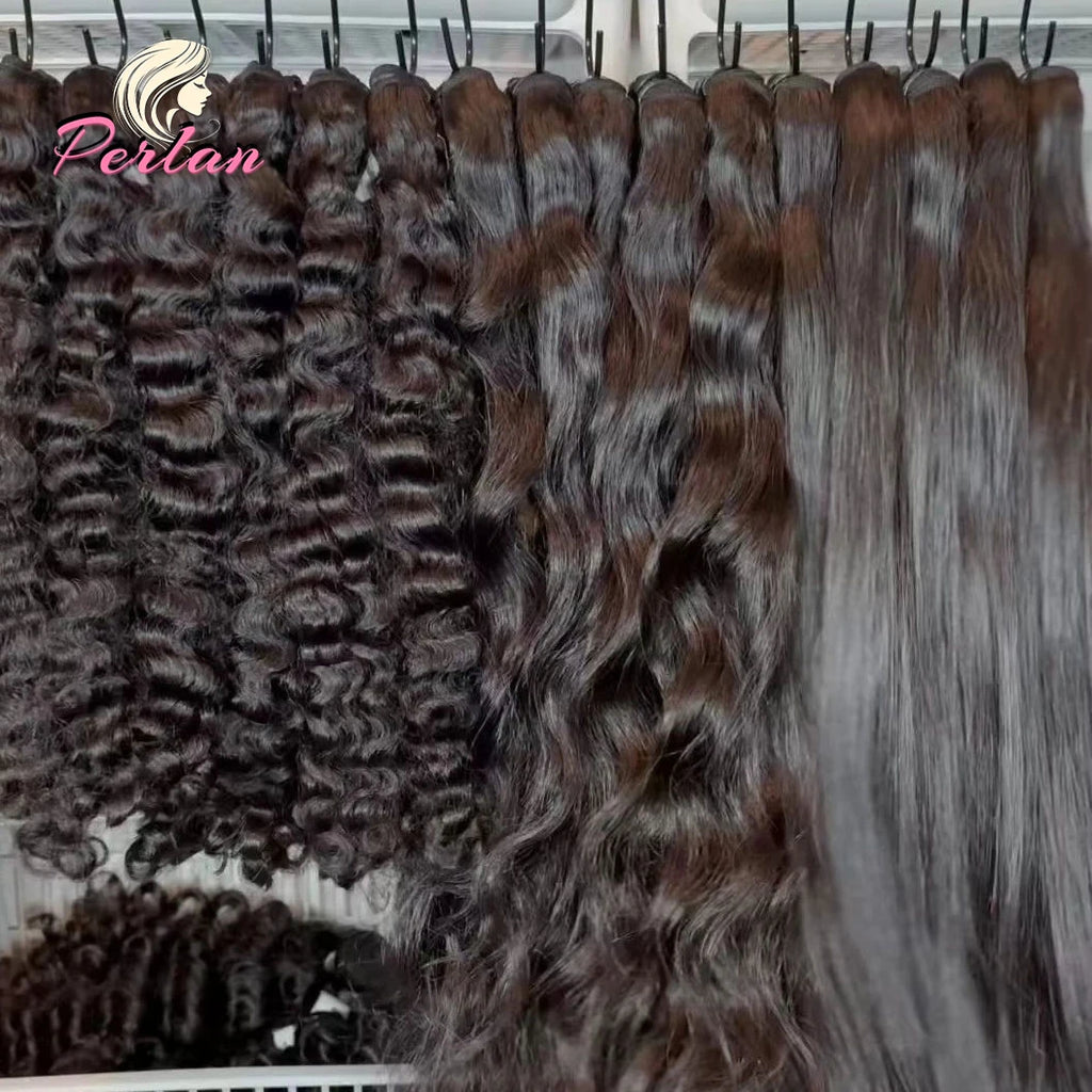 Natural Virgin Curly Human Hair Bundles Raw Indian Hair Extensions Cuticle Aligned Virgin Hair From India