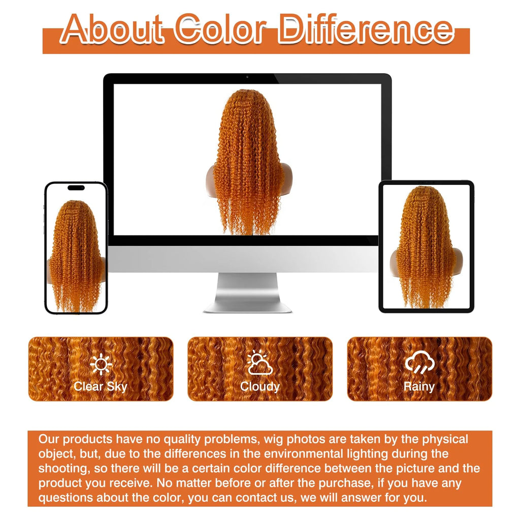 13x4 250% Density Ginger Deep Wave Lace Front Wigs Human Hair 30 Inch Wigs Human Hair HD Lace Front Wigs Human Hair Black Women