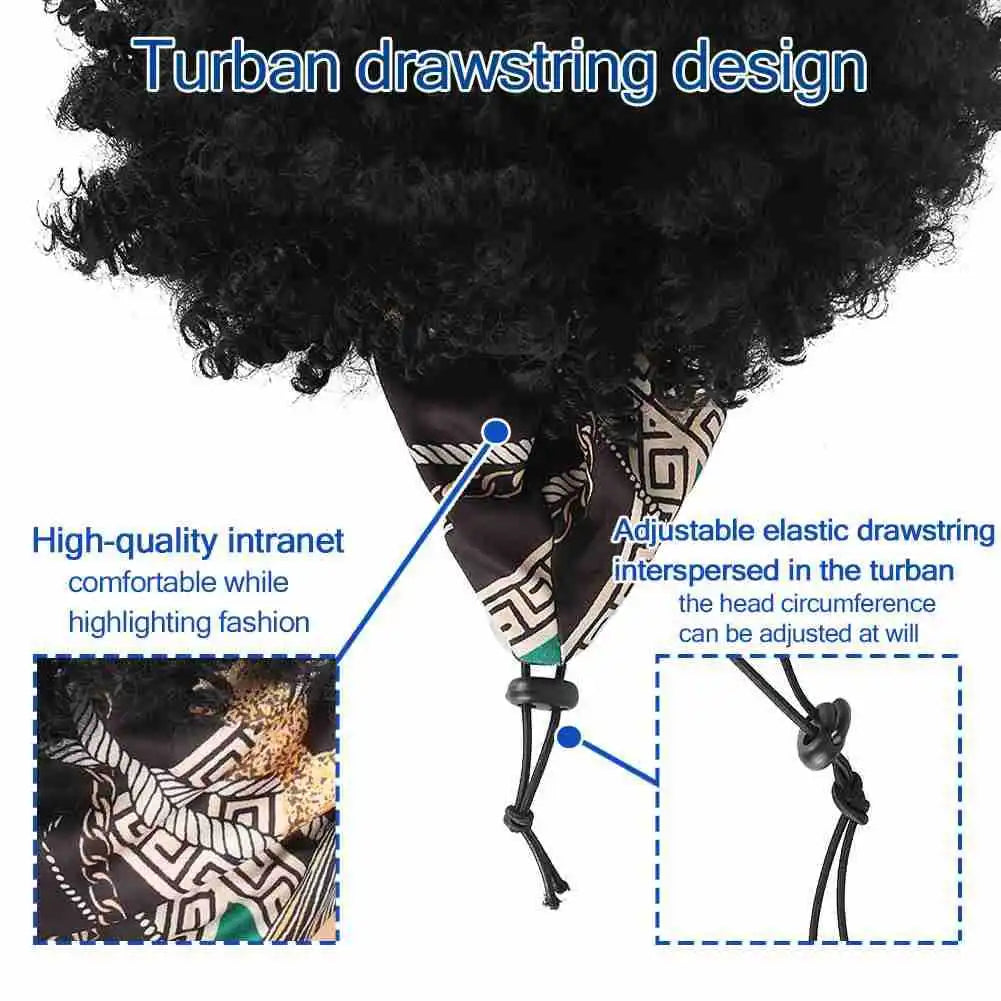 Cosplay Wig Synthetic Hair Afro Kinky Curly Wig With Bangs Headband Wig Short Wigs for Black Women Headgear