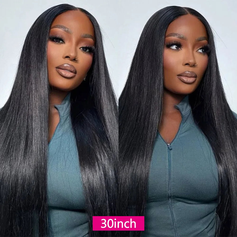26 28 30Inch 6X4 Straight Glueless Wigs Human Hair Ready To Wear Go Human Hair Wigs Brazilian Pre Cut Closure Wig Human Hair Wig