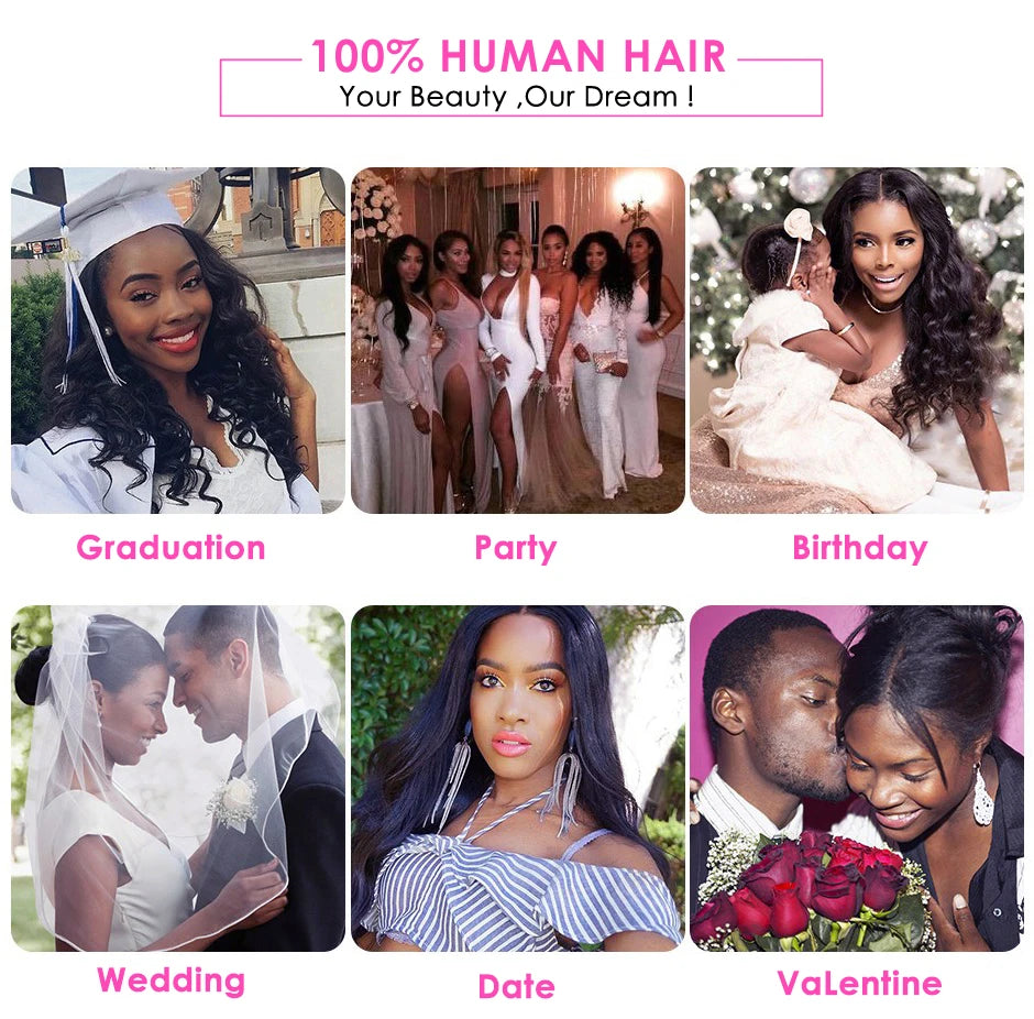 Headband Wigs-Water Wave Headband Wigs Human Hair For Women, 16-24 Inches Remy Hair Full Machine Made Black Curly Hair Band Wigs