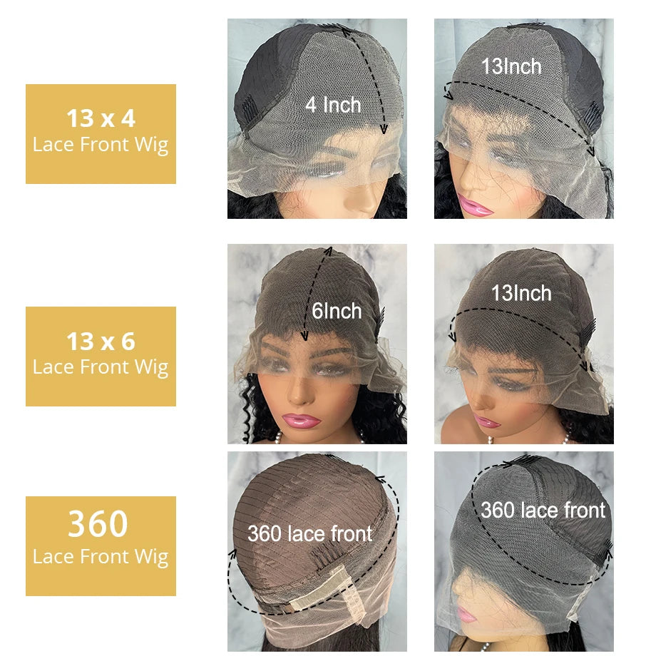 42 Inch Curly wigs Deep Wave Frontal Wig 13x6 Hd Lace Frontal Wig Brazilian Pre Plucked Glueless 13x4 Human Hair Wigs For Women