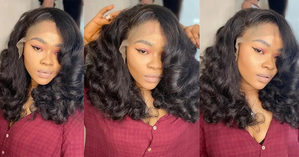 12A Raw Donor Human Hair Wigs 13x4 HD Lace Frontal 250% Density Unprocessed Vietnamese Double Drown Bouncy Wave Lace Frontal Wig