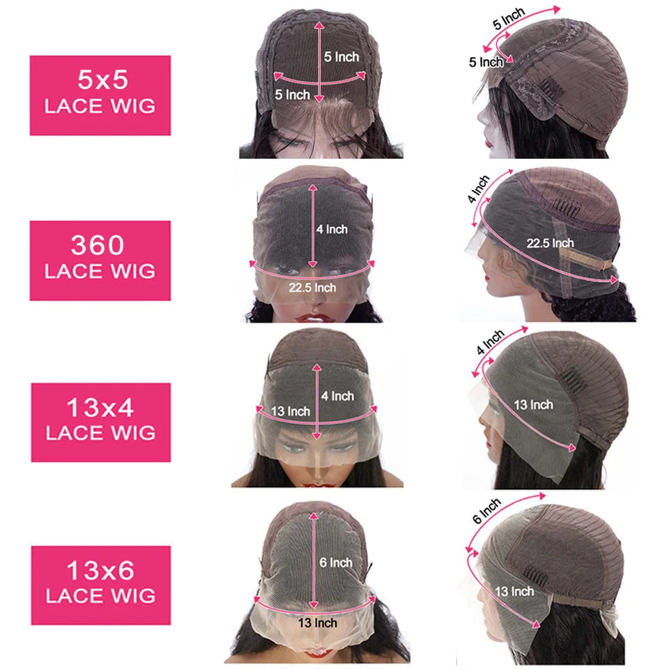 13x4 13x6 Full HD Lace Front Human Hair Wigs Straight 360 Transparent Lace Frontal Wigs Pre Plucked 5x5 Pre-Cut Lace Closure Wig