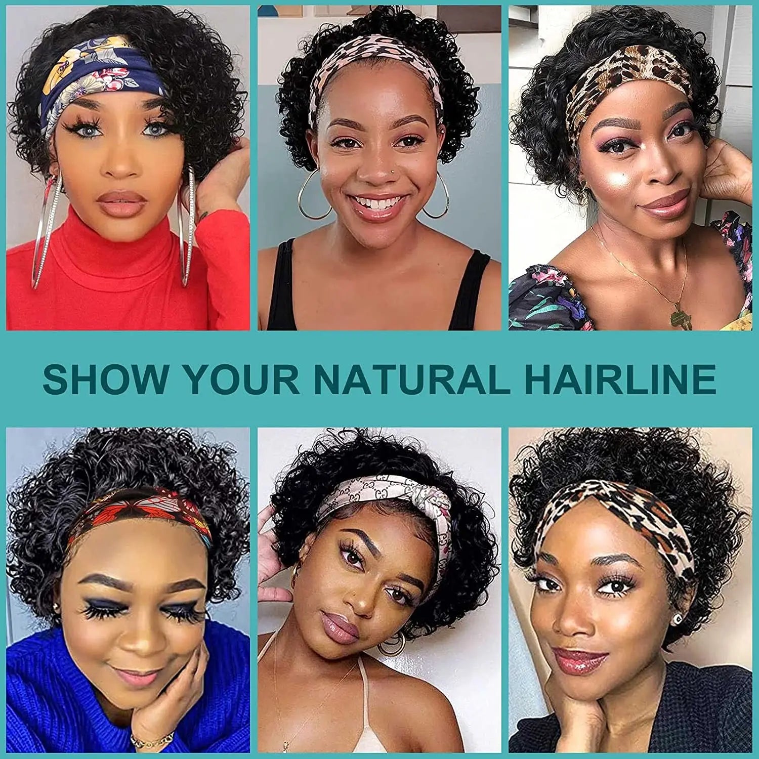 Short Headband Wig Human Hair Water Wave Wigs For Black Woman 6 Inches Brazilian Remy Human Hair Glueless Full Machine Made