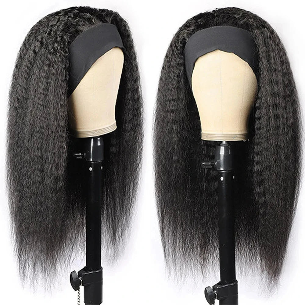 Women's Headband Wig Human Hair Straight Brazilian Wigs For Black Women Remy Full Machine Made Fast Delivery