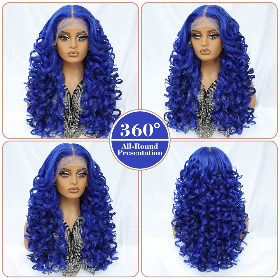 Latisha Synthetic HD Lace Front Wigs Curly Pre Plucked Lace Frontal Wig with Bangs for Women Highlight 13X6 13X5X1 with Babyhair