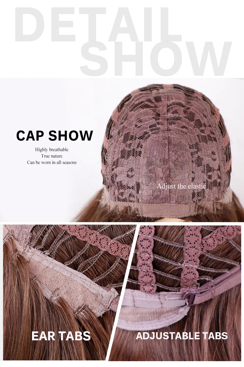 Brown Headband Synthetic Wig Long Curly Wavy Wig Natural Looking Daily Hair for Women Party Cosplay Use High Temperature Fiber