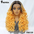 Latisha Synthetic HD Lace Front Wigs Curly Pre Plucked Lace Frontal Wig with Bangs for Women Highlight 13X6 13X5X1 with Babyhair