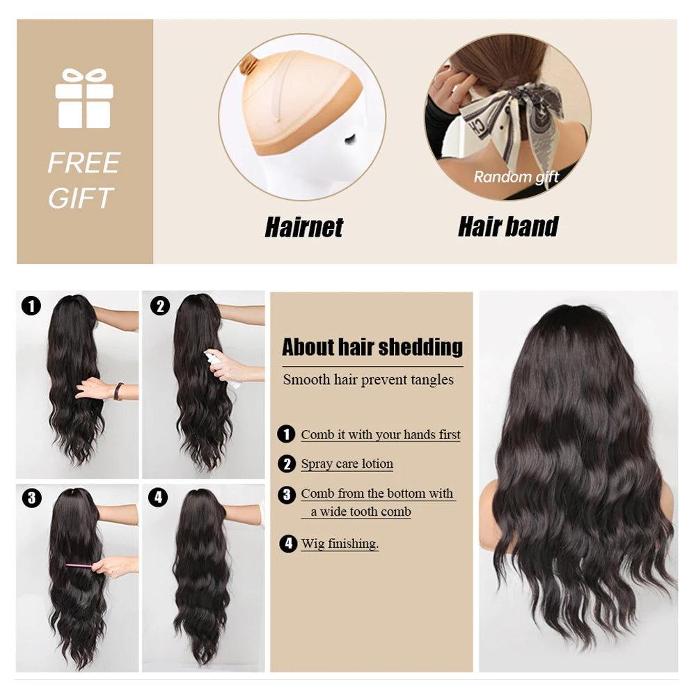 Headband Synthetic Wigs Long Afro Kinky Curly Golden Blonde Platinum Ombre Wig for Black Women Use Water Wave Wig Heat Resistant