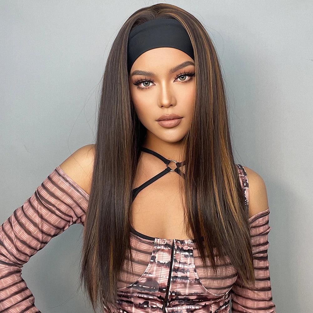 Curly Headband Synthetic Wigs Natural Black Long Women's Headband Wig Deep Water Wave Bohemian Hair For Black Women Fake Hair