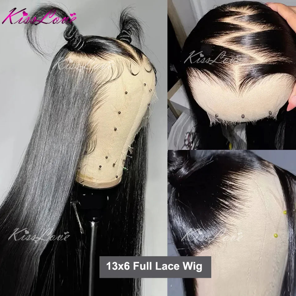 13x4 13x6 Full HD Lace Front Human Hair Wigs Straight 360 Transparent Lace Frontal Wigs Pre Plucked 5x5 Pre-Cut Lace Closure Wig