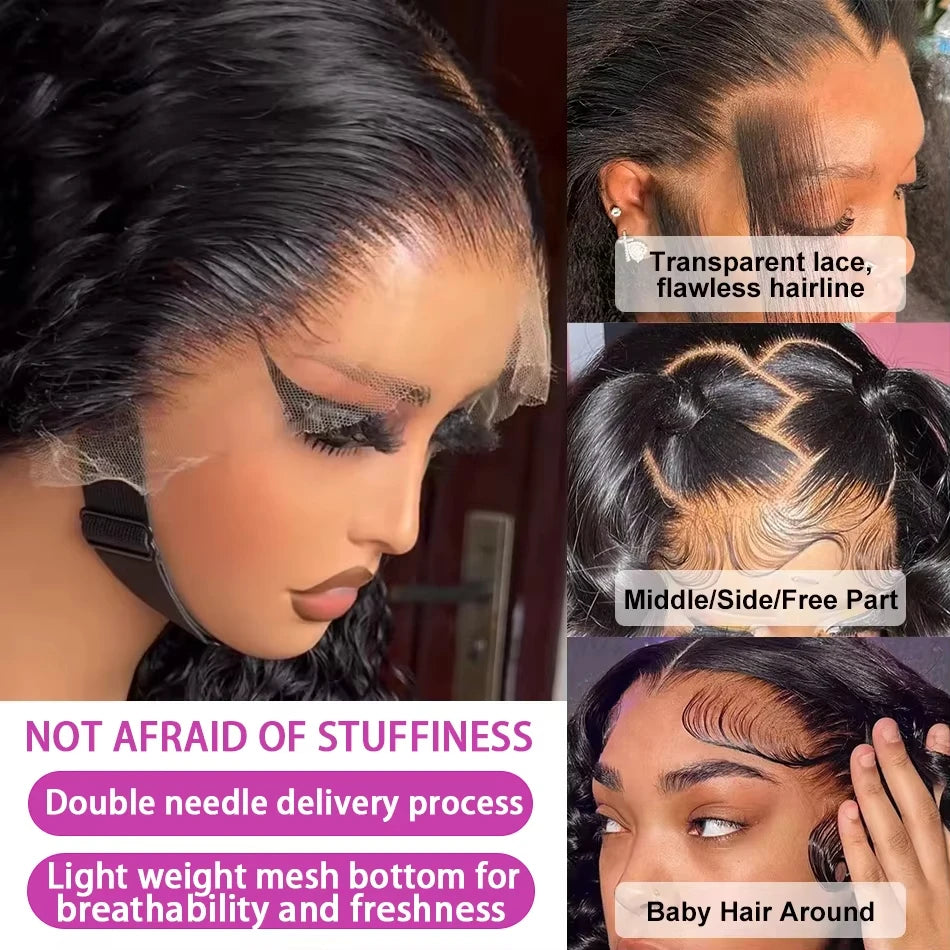 250% 30 40Inch Human Hair 13x6 HD Lace Frontal Wig Brazilian Loose Deep Wave Curly Human Hair 360 Full Lace Front Wig Preplucked