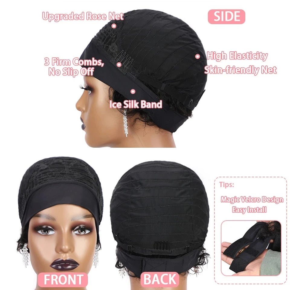 Short Headband Wig Human Hair Water Wave Wigs For Black Woman 6 Inches Brazilian Remy Human Hair Glueless Full Machine Made