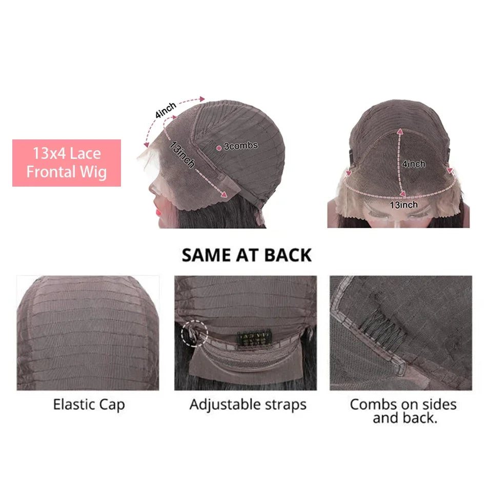 Highlight Curly Bob 13x4 Lace Frontal Wig Brazilian Ombre Brown Deep Water Wave Short Bob Lace Front Human Hair Wigs For Women