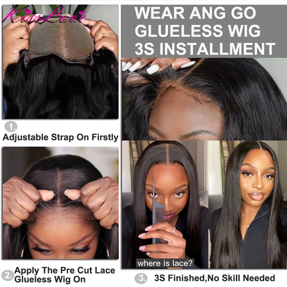 13x4 13x6 Full HD Lace Front Human Hair Wigs Straight 360 Transparent Lace Frontal Wigs Pre Plucked 5x5 Pre-Cut Lace Closure Wig