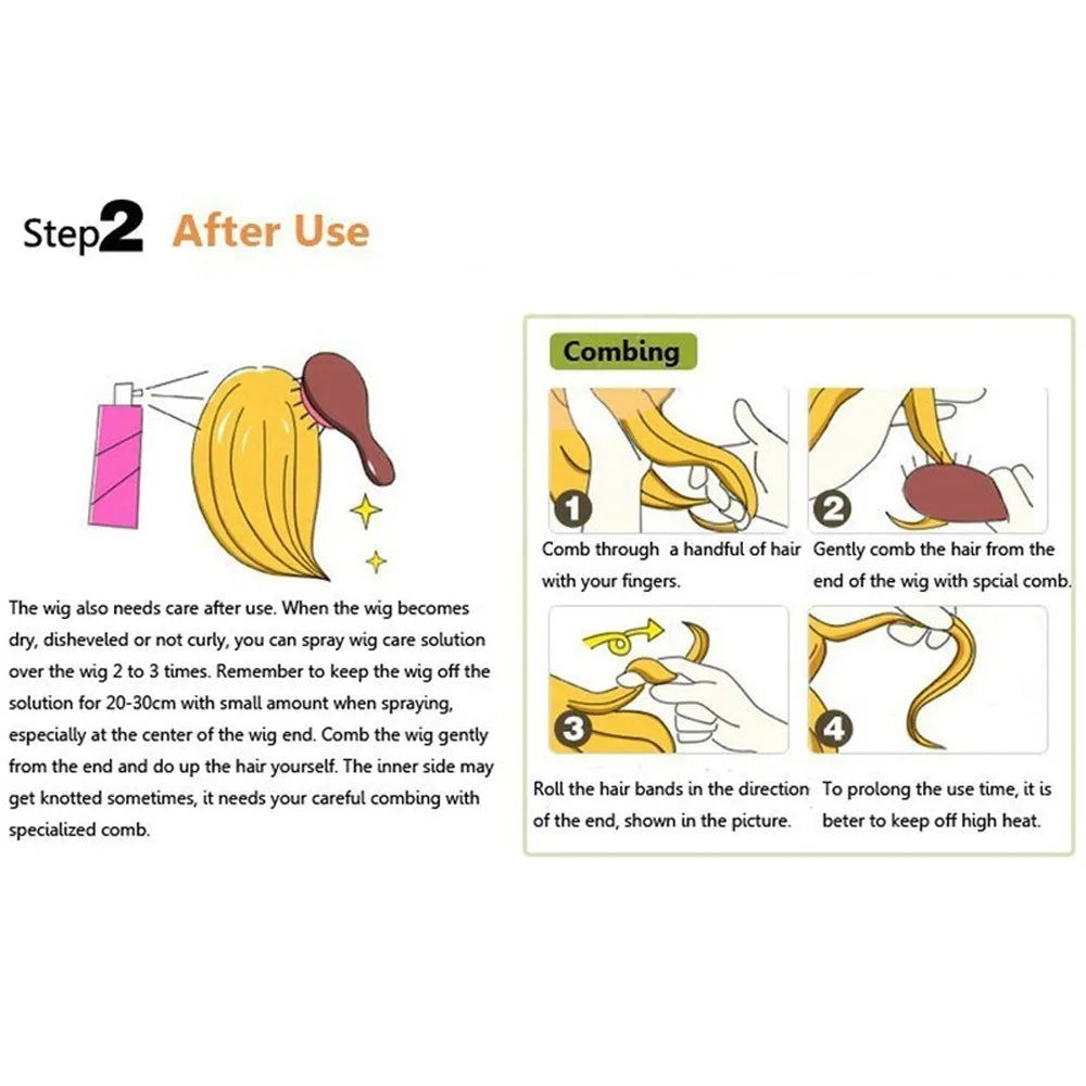 Wig CoverFemale Hair Gold Pink synthetic Wigs Women Brazilian Remy Hair Cheap Popular Hairstyles For Straight And Curly Hair