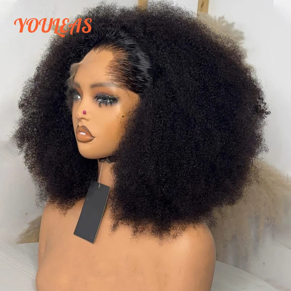 Lagos Hairline Afro Kinky Curly Wigs Human Hair Wigs Short Bob Wigs 13x4 Lace Frontal Human Hair Wigs For Woman